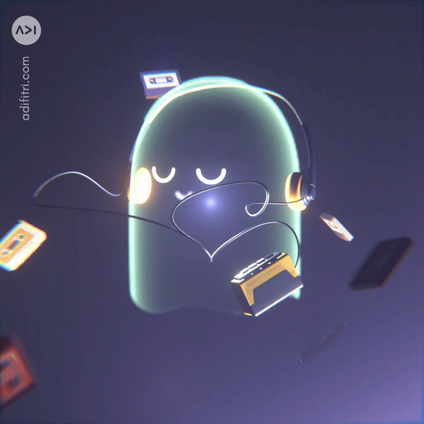 Polterjazz ghost vibing to walkman